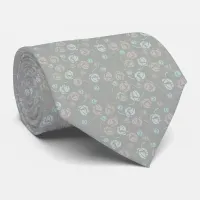 Pastel Stylized Roses Elegant Pattern Neck Tie