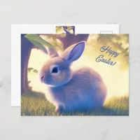 Cute Easter bunny, Happy Easter - personalizable Postcard