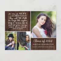 Rustic Wood Christian Graduation Isaiah 40 Postcard