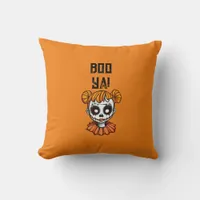 Scary Clown Girl Throw Pillow