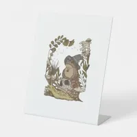 Cottagecore Mushroom Botanical Witchy Frog Goblinc Pedestal Sign