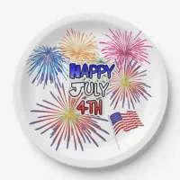 Happy Fourth of July Barbecue Party Paper Plates