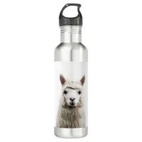 White Alpaca Stainless Steel Water Bottle