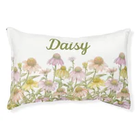 Coneflowers Watercolor Botanical Art Pet Bed