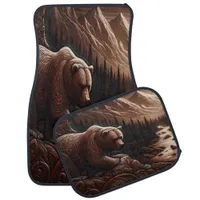 Artistic Leather Bear by Water Car Floor Mat