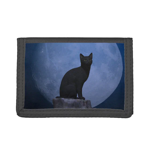 Moonlit Cat Trifold Wallet