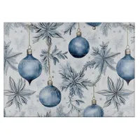 Vintage Blue Christmas Tree Ornaments Pattern Cutting Board