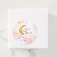 Sweet Pink Over the Moon Thank You Baby Shower Favor Tags
