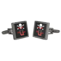 Jolly Roger U Monogram Initial Cufflinks