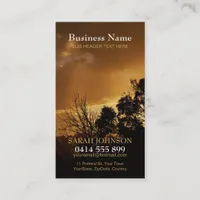 Golden Sky Clouds Nature Silhouette Business Card