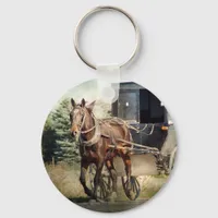 Horse and Buggy in Rural Iowa Keychain