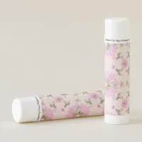 Pink and Green Nostalgic Floral Lip Balm