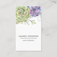 Watercolor Desert Cactus Succulents Business Card
