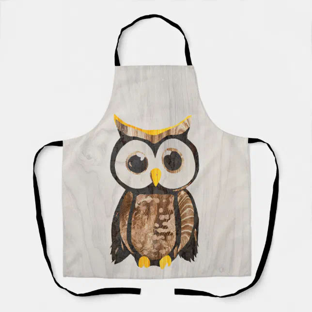 Wood - Owl with big eyes Apron