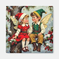 Vintage Elven Fairy Children Christmas  Magnet