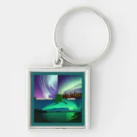 Northern Lights of Alaska Collage Keychain