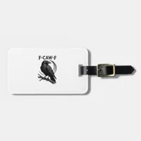 Funny F-Caw-F Crow Retro Graphic Luggage Tag