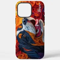 Colorful Bernese Mountain Dog Portrait iPhone 16 Pro Max Case