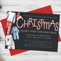 Christmas Pajama Birthday Party Invitation
