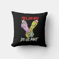 Till Death Do Us Part Zombie Hands Death Pastel Go Throw Pillow