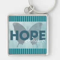 "Hope Endures" Beautiful Blue Butterfly Key Chain