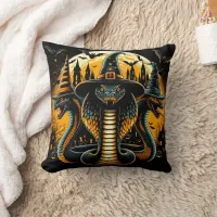 Halloween snakes in a spooky nighttime setting throw pillow