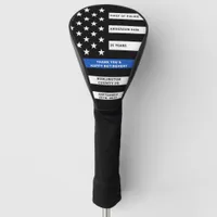 Police Retirement Law Enforcement Thin Blue Line Golf Head Cover