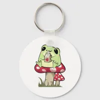 Mushroom Frog Goblincore Mycology Creative Style Keychain