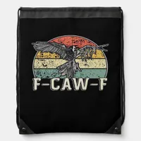 F-Caw-F Cow Funny Bird Vintage Sunset Funny Humor Drawstring Bag