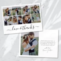 Love & Thanks Calligraphy Wedding Photos Thank You Card