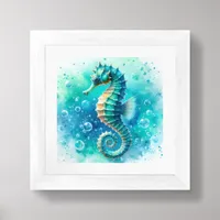 Coastal Beach Under the Sea Seahorse Ocean  Framed Art