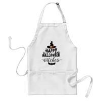 Happy Halloween Witches Typography Halloween Adult Apron