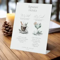 Rustic Winter Wedding Signature Drinks ID1049 Pedestal Sign