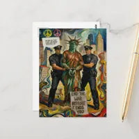 Statue of Liberty Arrested Protest Art Postcard