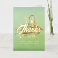 Easter Spring Flower Basket Thanks Easter Business Foil Greeting Card