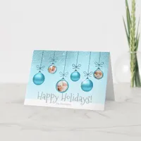 Christmas Ornaments Photo Template Turquoise ID251