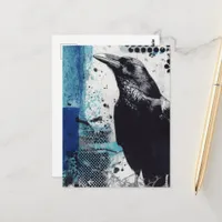 Raven Mixed Media Postcard