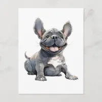 Funny French Bulldog Cartoon  Postcard