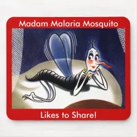 Vintage Madam Malaria Mosquito Mouse Pad