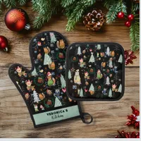 Ugly Sweater Woodland Animals Oven Mitt & Pot Holder Set