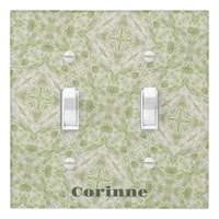 Monogram Name Sage Green Pattern | Light Switch Cover