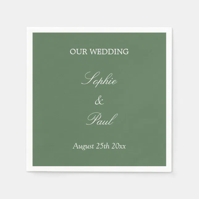 Stylish Grayish Green Wedding Napkins