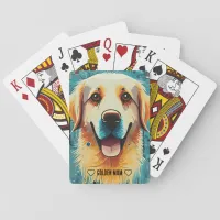 Happy Golden Retriever Mom Poker Cards