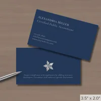 Simple Elegant Navy Blue Business Card