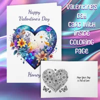 Happy Valentine's Day Honey | Coloring Page Card