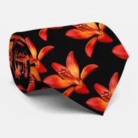 Red Orange Asiatic Lilies Gran Paradiso Neck Tie