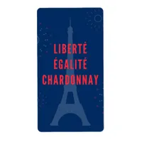 Liberté Égalité Chardonnay Funny Eiffel Tower Wine Label