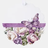 Purple Cottage Floral Paper Ornament Card