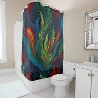 Cute colorful leaves of reds and blues shower curtain