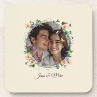 Romantic Ivy and Butterflies Beverage Coaster